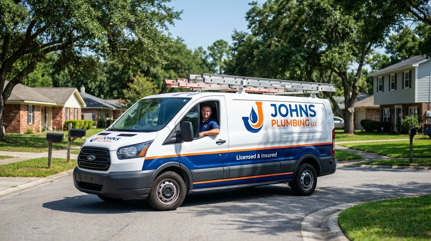 Johns Plumbing LLC service van in Curwensville, PA